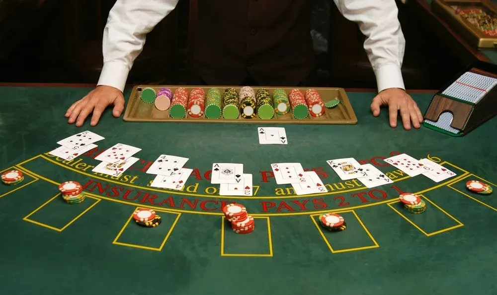 Vintage casino editorial accent